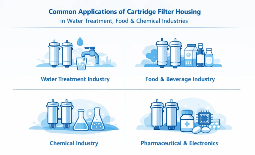 Applications of cartridge filter housings in industries